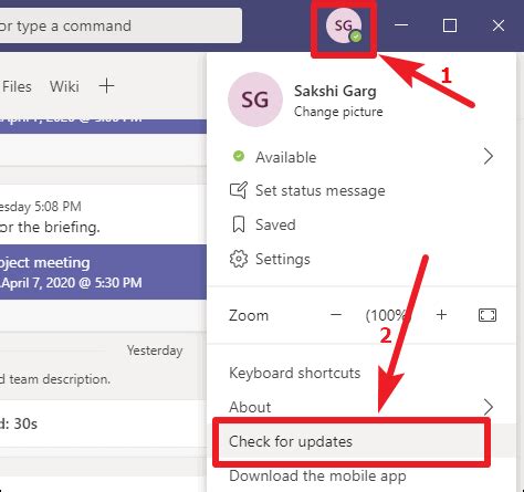 how to update microsoft teams on desktop