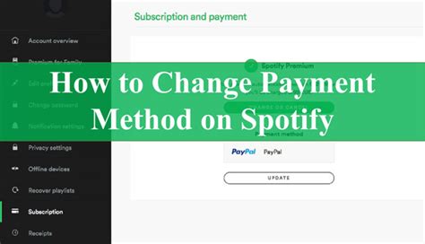 how to update payment method on spotify on iphone