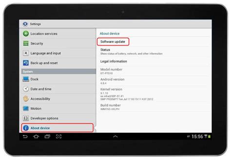 how to update tablet operating system