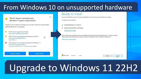 how to upgrade to windows 11 from windows 10 on unsupported hardware