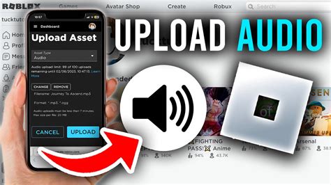 how to upload audio on roblox mobile