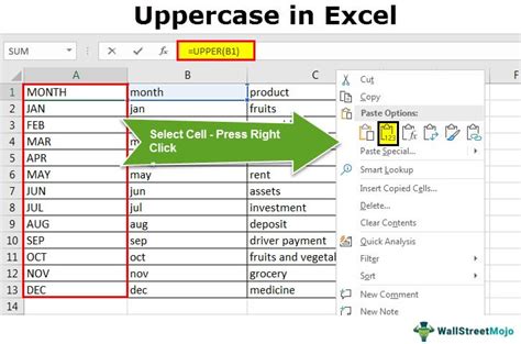 how to uppercase text in excel shortcut
