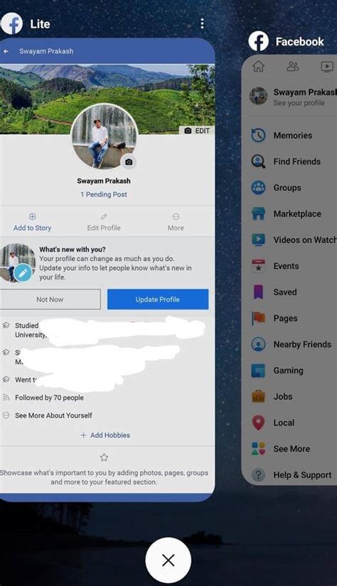 how to use 2 facebook accounts at the same time on android