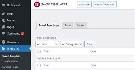 how to use a saved template in wordpress