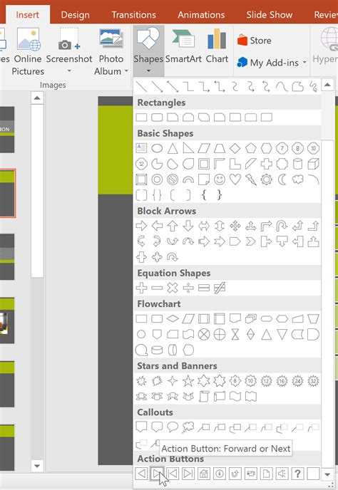 how to use action buttons in powerpoint