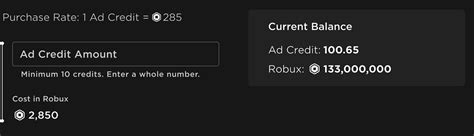 how to use ad credits roblox