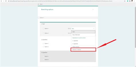how to use add branching in microsoft forms