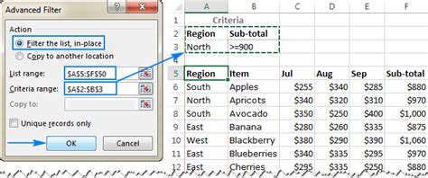 how to use advanced filter in excel 2016