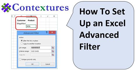 how to use advanced filter in excel youtube
