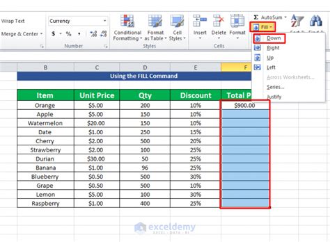 how to use autofill in excel formula
