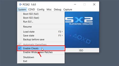 how to use cheats pcsx2 1.6 0