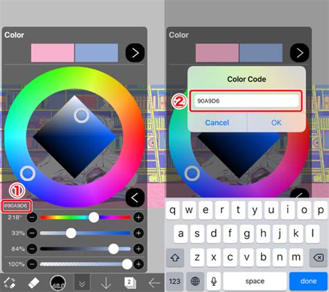 how to use color picker in ibispaint