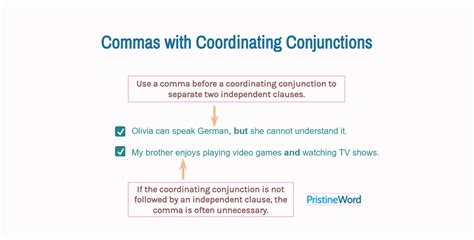 how to use commas with coordinating conjunctions