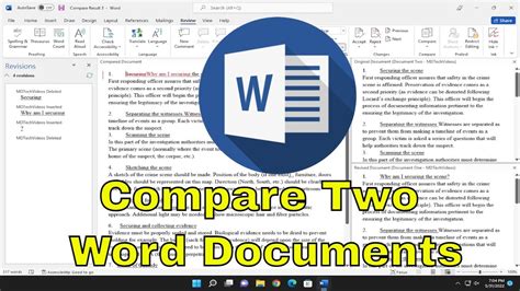 how to use compare documents in word