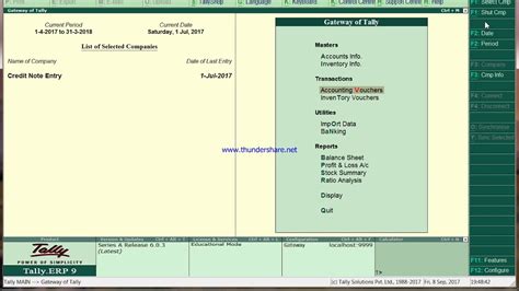 how to use credit note in tally