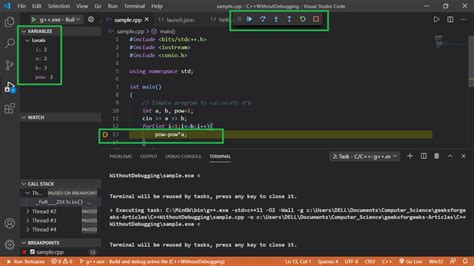 how to use debug console in vscode c++