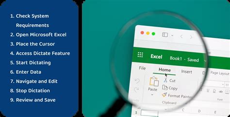 how to use dictation in excel
