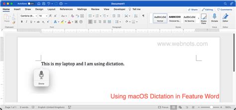 how to use dictation on mac microsoft word
