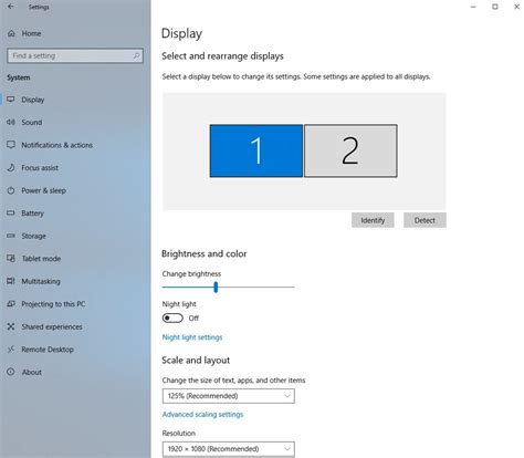 how to use display settings in windows 10