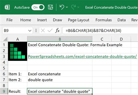 how to use double quotes in excel concat formula