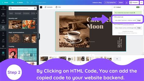 how to use embed code in canva