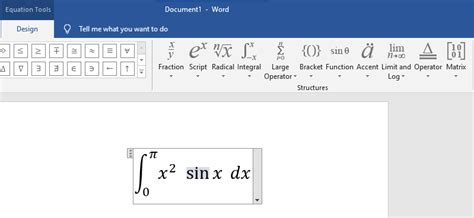 how to use equation function in word