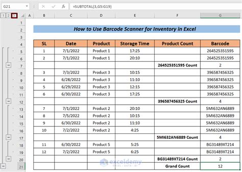 how to use excel for inventory with barcode scanner