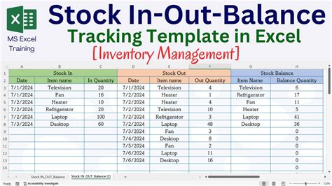 how to use excel for stock inventory