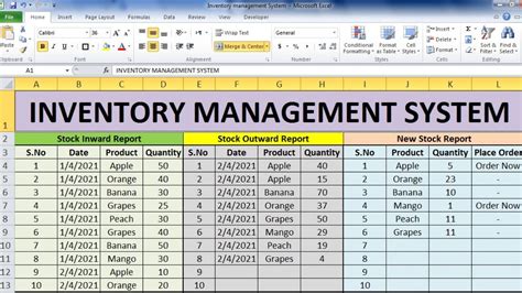 how to use excel for stock management