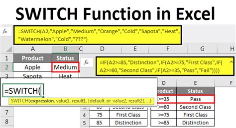 how to use excel switch function
