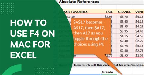 how to use f4 in excel on macbook air