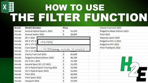 how to use filter function in excel with keyboard