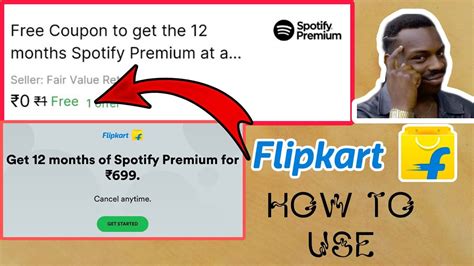 how to use flipkart spotify premium code