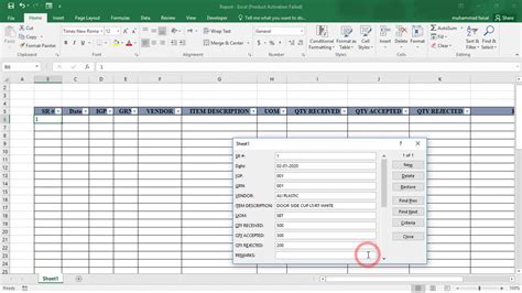 how to use form in excel 2016