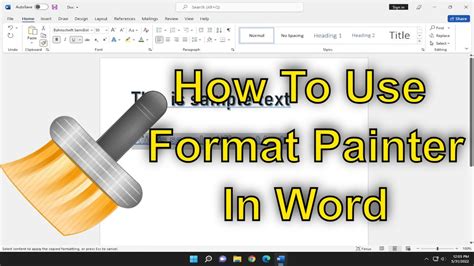 how to use format painter in word