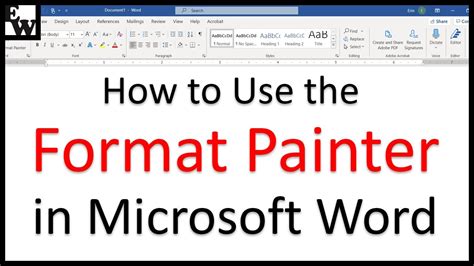 how to use format painter in word on mac