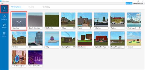 how to use game templates in roblox studio