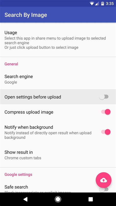 how to use google reverse image search on android