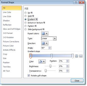 how to use gradient tool in powerpoint