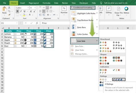 how to use icon sets in conditional formatting for a text in excel