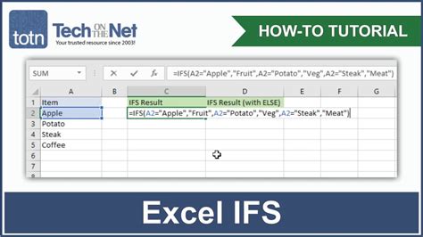 how to use if and ifs function in excel