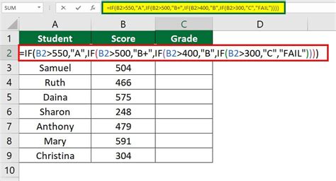 how to use if condition in excel for grades