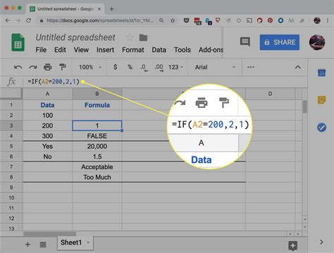 how to use if formula on google sheets