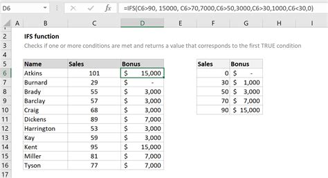 how to use ifs formula in excel for multiple conditions