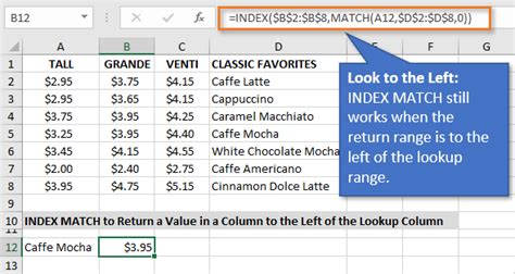 how to use index match in excel instead of vlookup