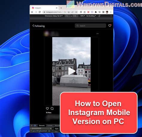 how to use instagram mobile view on pc