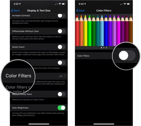 how to use inverted color filter on iphone