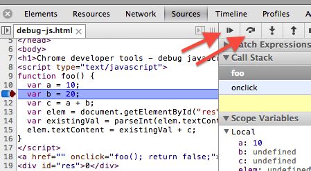 how to use javascript debugger in chrome