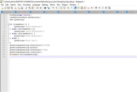 how to use javascript in notepad