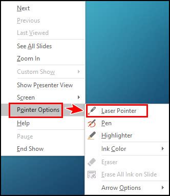 how to use laser pointer in powerpoint mac